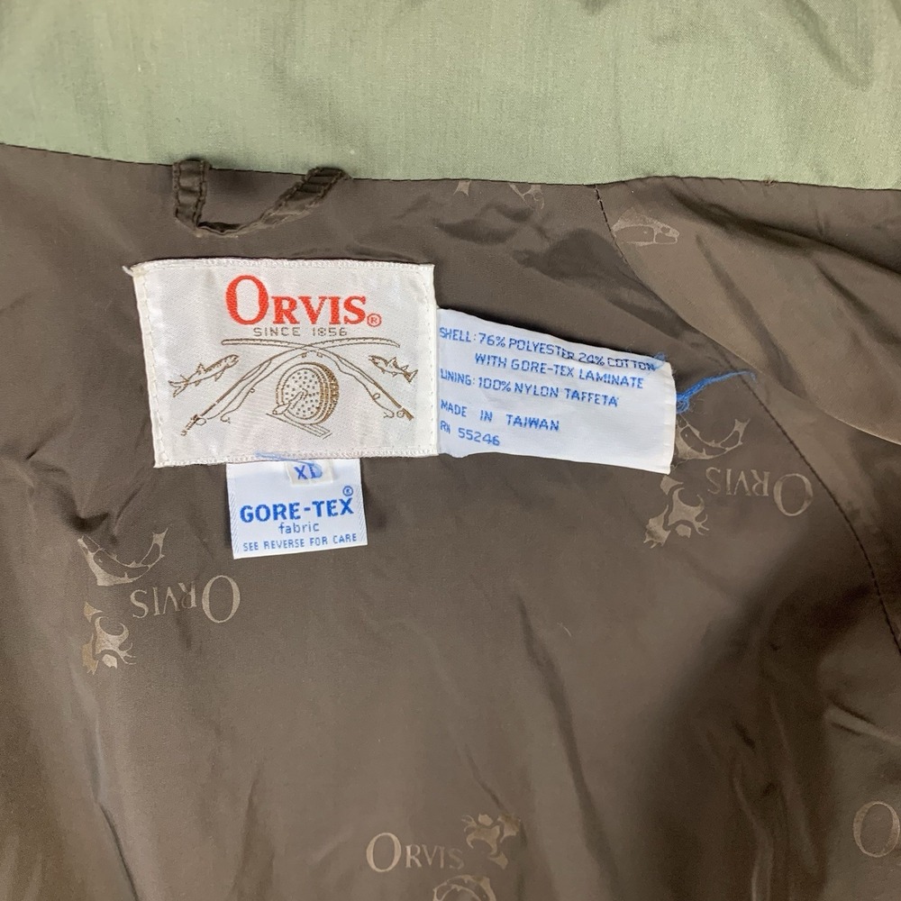 Orvis Gore-Tex Jacket XL Green Hood Vintage Lined Needs Cleaning* Windbreaker - Picture 6 of 9